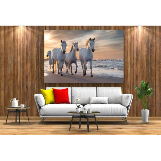 Tablou canvas - Cai albi alergand, 50x35 cm