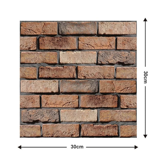 Set 10 x Placi Tapet  3D cu Imitatie de Caramida de Piatra