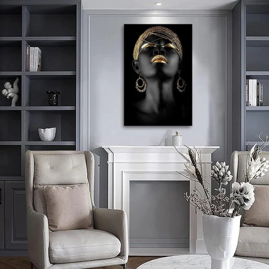 Tablou Canvas 70 x 60cm, Negru/Auriu