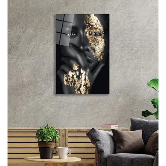 Tablou Decorativ pentru Livingi 70 x 60 cm, Negru/Auriu